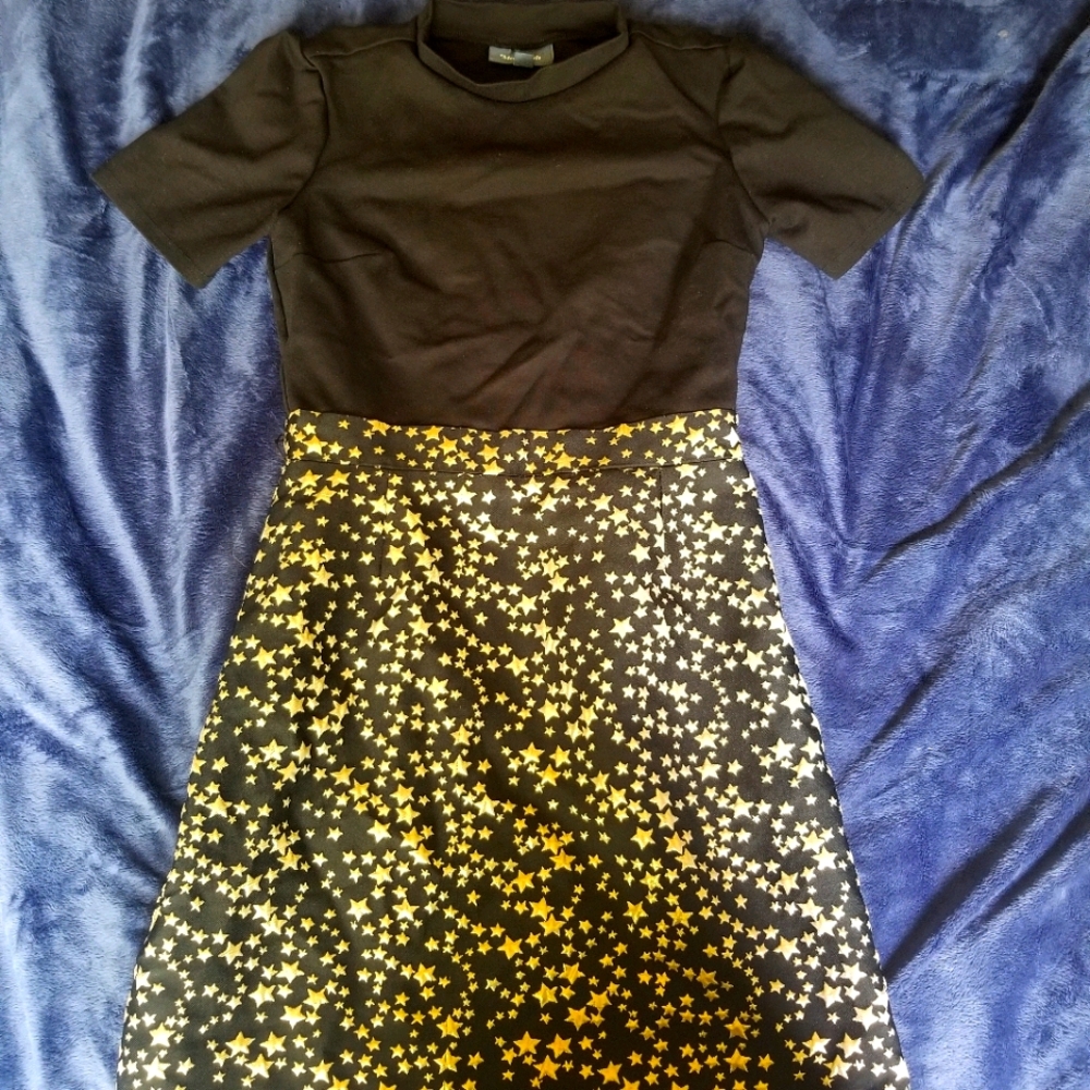 Mock neck star dress.